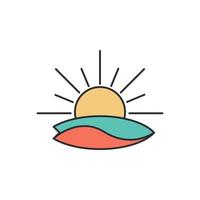 surfen en zon vintage logo vectorillustratie vector