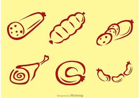 Schetsmatige Vleesvectoren vector