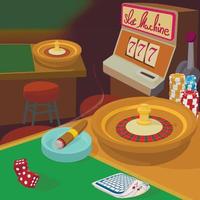 casino spel items concept, cartoon stijl vector