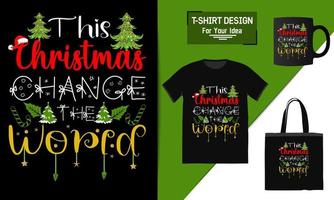 deze kerst verandert het woord belettering citaat, kerst t-shirt ontwerp, typografie vector een mok, en grappige kerst klaar om af te drukken