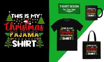 dit is mijn kerstpyjamashirt belettering citaat, kerst t-shirt ontwerp, typografie vector een mok en grappige kerst klaar om af te drukken