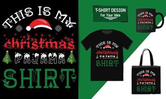 dit is mijn kerstpyjamashirt belettering citaat, kerst t-shirt ontwerp, typografie vector een mok en grappige kerst klaar om af te drukken