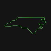 Noord-Carolina kaart geïllustreerd vector