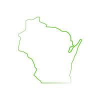 wisconsin kaart op witte achtergrond vector