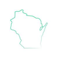 wisconsin kaart op witte achtergrond vector