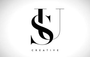 ons artistieke letter logo-ontwerp met serif-lettertype in zwarte en witte kleuren vectorillustratie vector