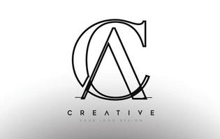 ca ac brief ontwerp logo logo pictogram concept met serif-lettertype en klassieke elegante stijl look vector