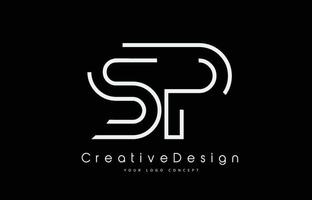 sp sp letter logo-ontwerp in witte kleuren. vector