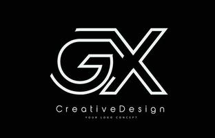 gx gx letter logo-ontwerp in witte kleuren. vector