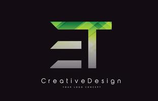 et letter logo-ontwerp. groene textuur creatieve pictogram moderne brieven vector logo.