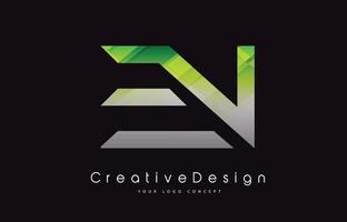 nl brief logo ontwerp. groene textuur creatieve pictogram moderne brieven vector logo.