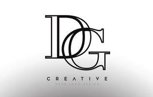 dg dg brief ontwerp logo logo pictogram concept met serif-lettertype en klassieke elegante stijl look vector