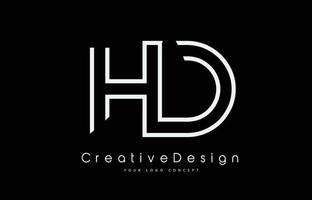 hd hd letter logo-ontwerp in witte kleuren. vector