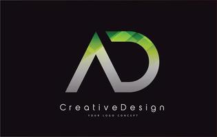 advertentie brief logo ontwerp. groene textuur creatieve pictogram moderne brieven vector logo.