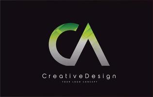 ca brief logo ontwerp. groene textuur creatieve pictogram moderne brieven vector logo.