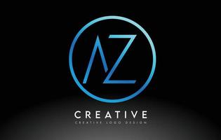 neon blauw az letters logo ontwerp slank. creatief eenvoudig schoon briefconcept. vector