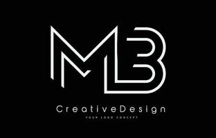 mb mb letter logo-ontwerp in witte kleuren. vector