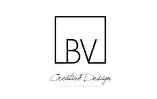 bv vierkant frame letter logo-ontwerp met zwarte en witte kleuren. vector