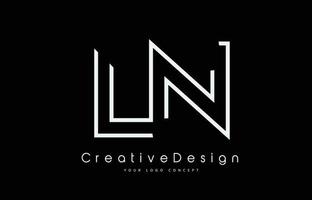 ln ln letter logo-ontwerp in witte kleuren. vector