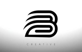 b letter logo met swoosh creatieve lijnen en monogram look vector