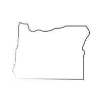 oregon kaart op witte achtergrond vector