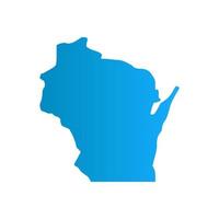 wisconsin kaart op witte achtergrond vector