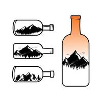 natuur berg in de fles illustratie vector