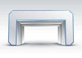 3d blauwe poort ingang tentoonstelling vector bewerkbaar met moderne stijl op geïsoleerde background