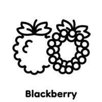 blackberry lineaire pictogram, vector illustratie.