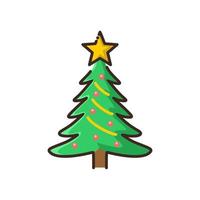 kerstboom met sterpictogram vector, vector