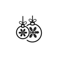 kerstboom bal lijn en glyph pictogram, xmas en decoratie, bauble teken, vector graphics, een lineair patroon op een witte achtergrond, eps 10.