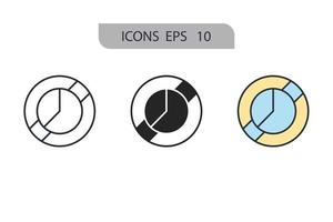 cirkeldiagram pictogrammen symbool vectorelementen voor infographic web vector