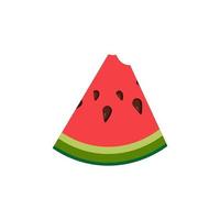 vectorillustratie van sappig rood gebeten plakje watermeloen vector