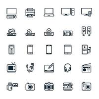 elektronische apparaten pictogrammen met witte achtergrond vector