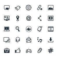 social media iconen met witte achtergrond vector