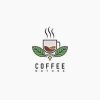 creatieve koffie natuur logo vector