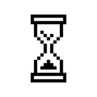 zand glas pixel art pictogram geïsoleerd op een witte achtergrond vector