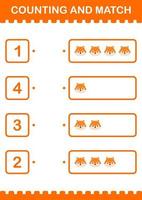 tellen en match vos gezicht. werkblad voor kinderen vector