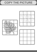 kopieer de afbeelding met monstera. werkblad voor kinderen vector