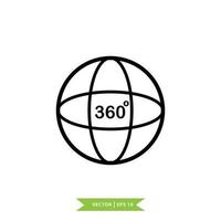 360 graden pictogram logo ontwerpsjabloon vector