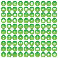 100 sportclubpictogrammen instellen groene cirkel vector