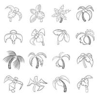 palmboom pictogrammen instellen vector overzicht