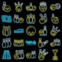 bowling pictogrammenset vector neon