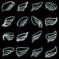 vleugels pictogrammen instellen vector neon