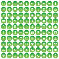 100 stylistpictogrammen instellen groene cirkel vector