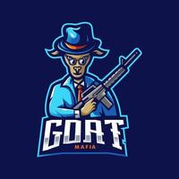 maffia geit mascotte logo ontwerp illustratie vector