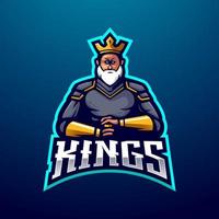 koning logo ontwerp vector met moderne illustratie concept stijl voor gaming