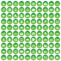 100 post- en e-mailpictogrammen instellen groene cirkel vector
