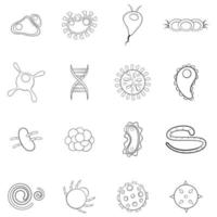 virus icon set overzicht vector