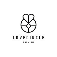 liefde cirkel logo lineaire stijlicoon op witte backround vector